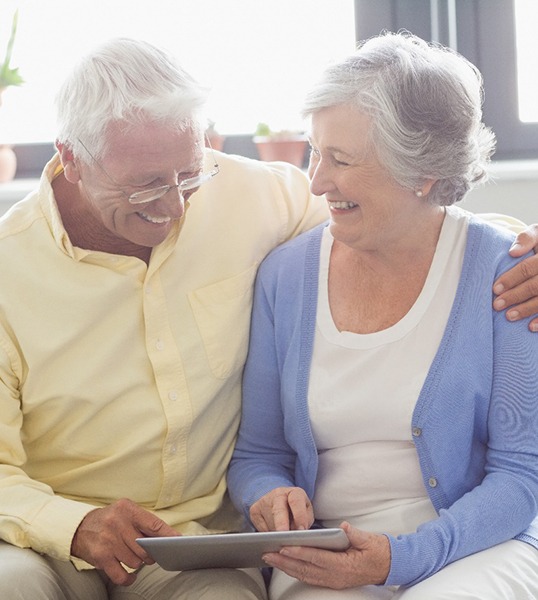 A senior couple researching Medicare for sleep apnea